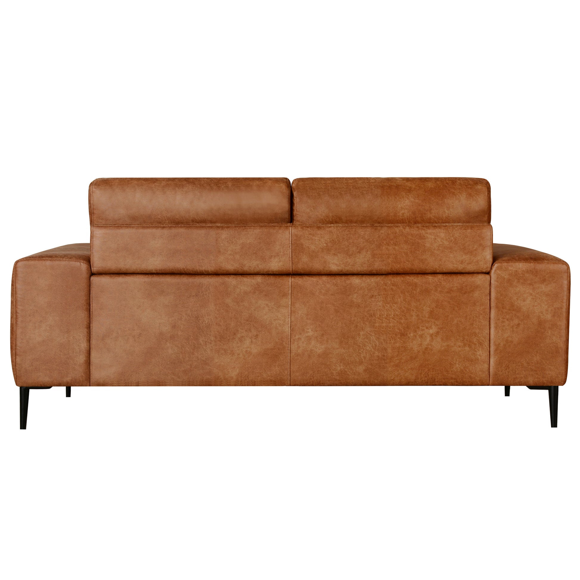 Shonda 68 in. Tan Faux Leather Loveseat-Furniture > Sofas > Loveseat Sofas-DECOROLALA