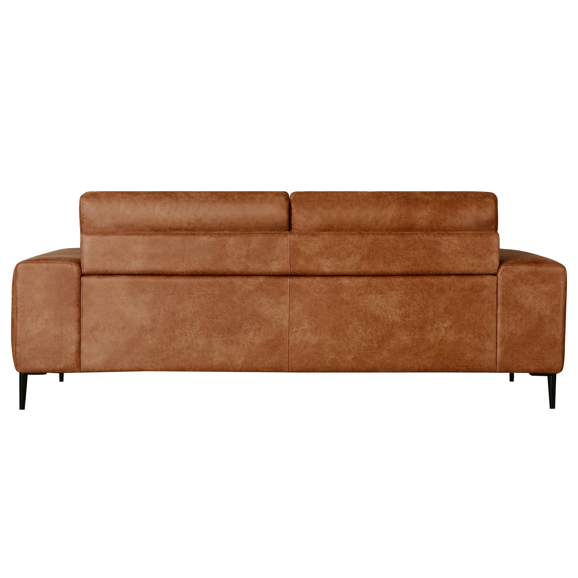 Shonda 84 in. Tan Faux Leather Sofa-Furniture > Sofas-DECOROLALA