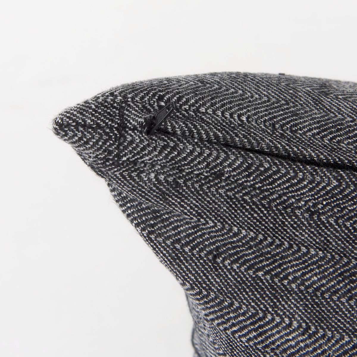 Sibyl 13x21 Black Fabric Striped and White Fringed Pillow Cover-Decorative Pillows-DECOROLALA