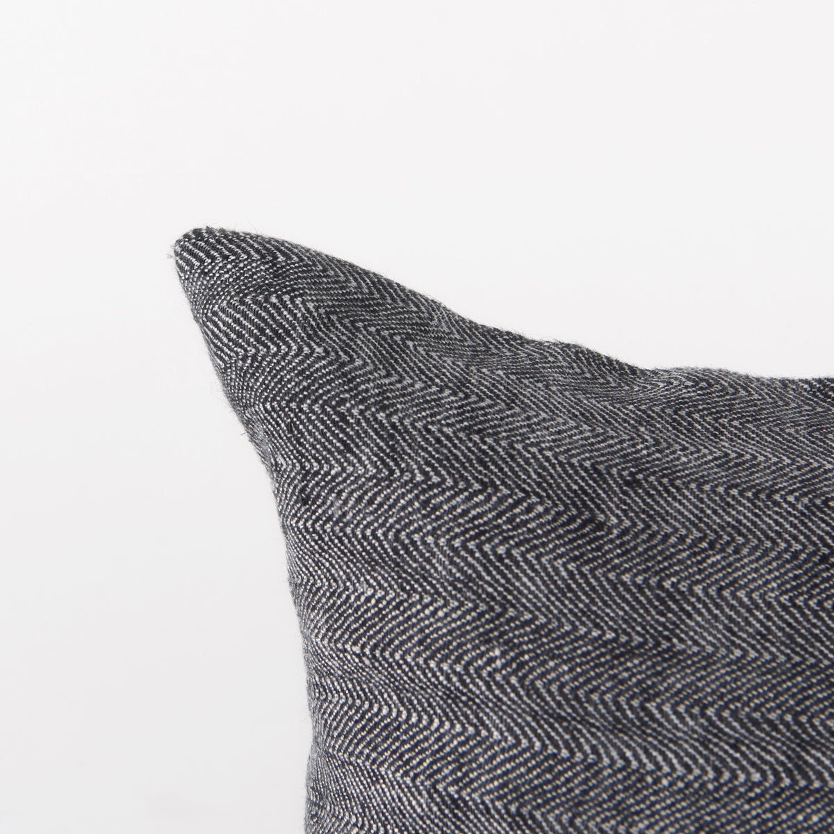 Sibyl 13x21 Black Fabric Striped and White Fringed Pillow Cover w/Non-Allergen Filler-Decorative Pillows-DECOROLALA