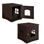 Side Table Nightstand Decorative Cat House-Brown-Cat Houses-DECOROLALA