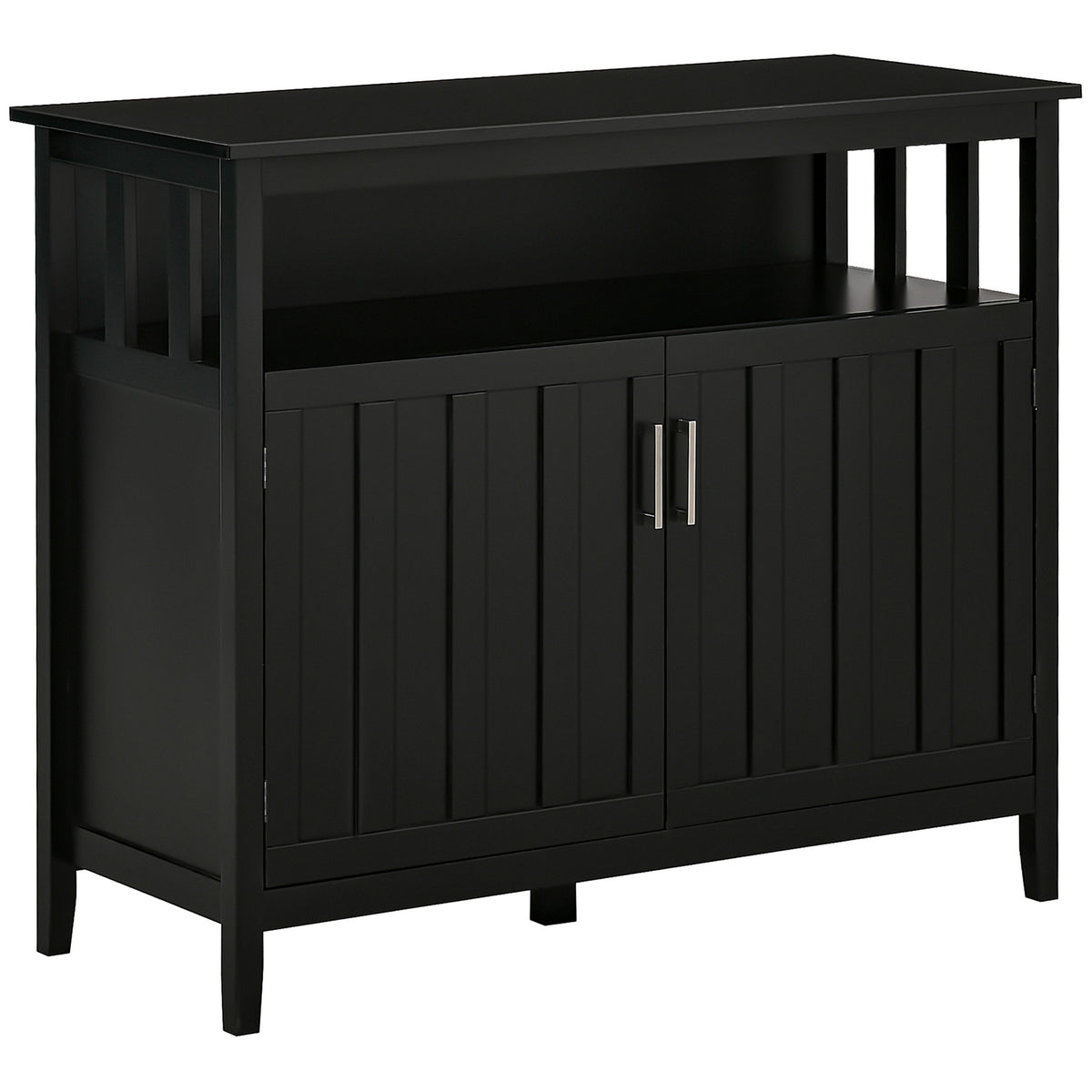 Sideboard Buffet Cabinet - Black 41.75"W Adjustable Shelves-Sideboards & Buffets-DECOROLALA