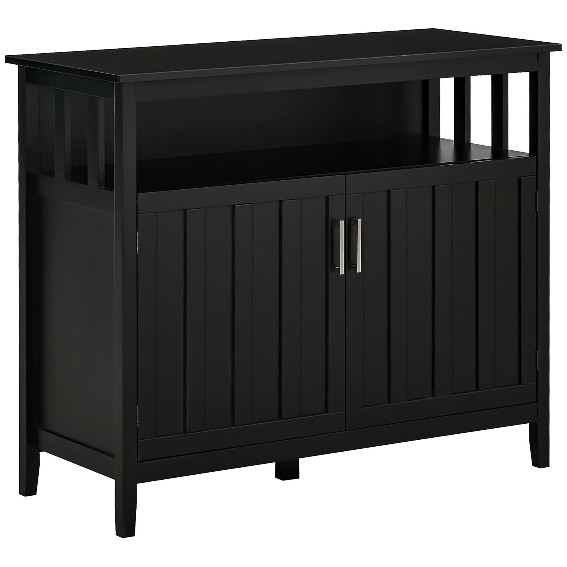 Sideboard Buffet Cabinet - Black 41.75"W Adjustable Shelves-DECOROLALA