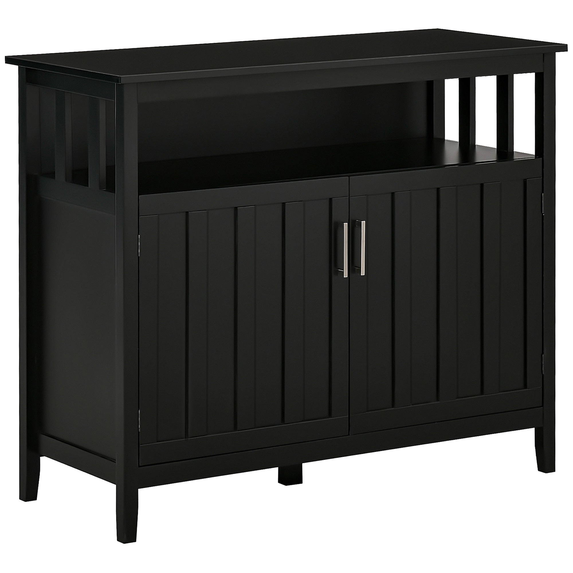Sideboard Buffet Cabinet - Black 41.75"W Adjustable Shelves-DECOROLALA