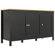 Sideboard Buffet Cabinet - Black and Natural, Adjustable Shelves, Living Room-DECOROLALA