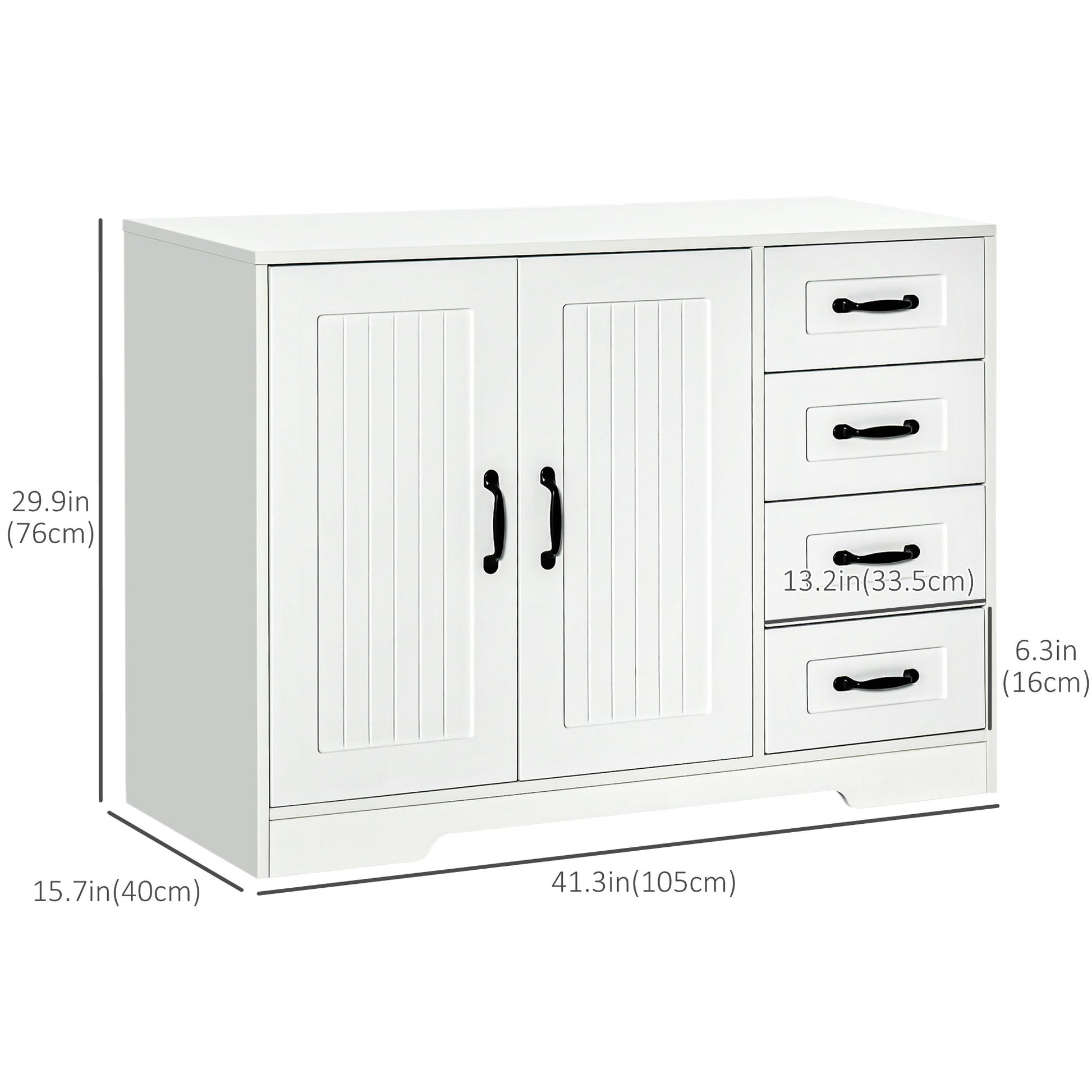 Sideboard Buffet Cabinet - White 41.3"-DECOROLALA