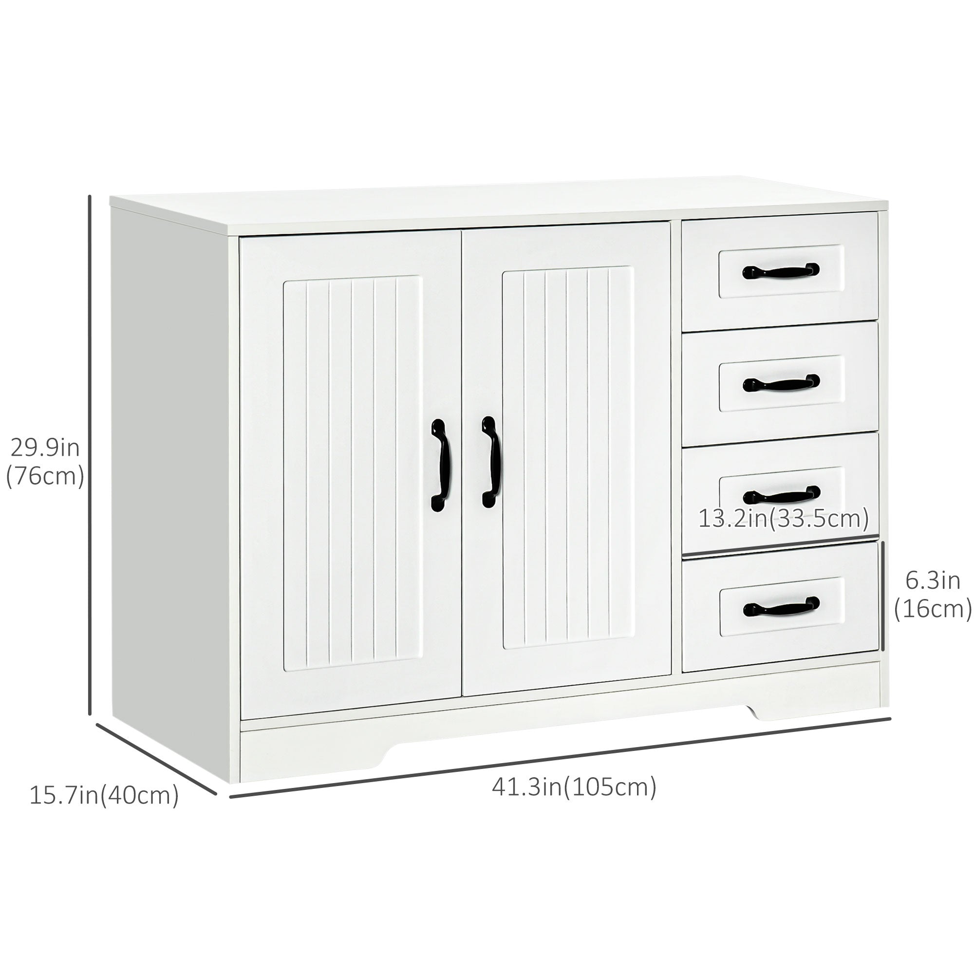 Sideboard Buffet Cabinet - White 41.3"-DECOROLALA