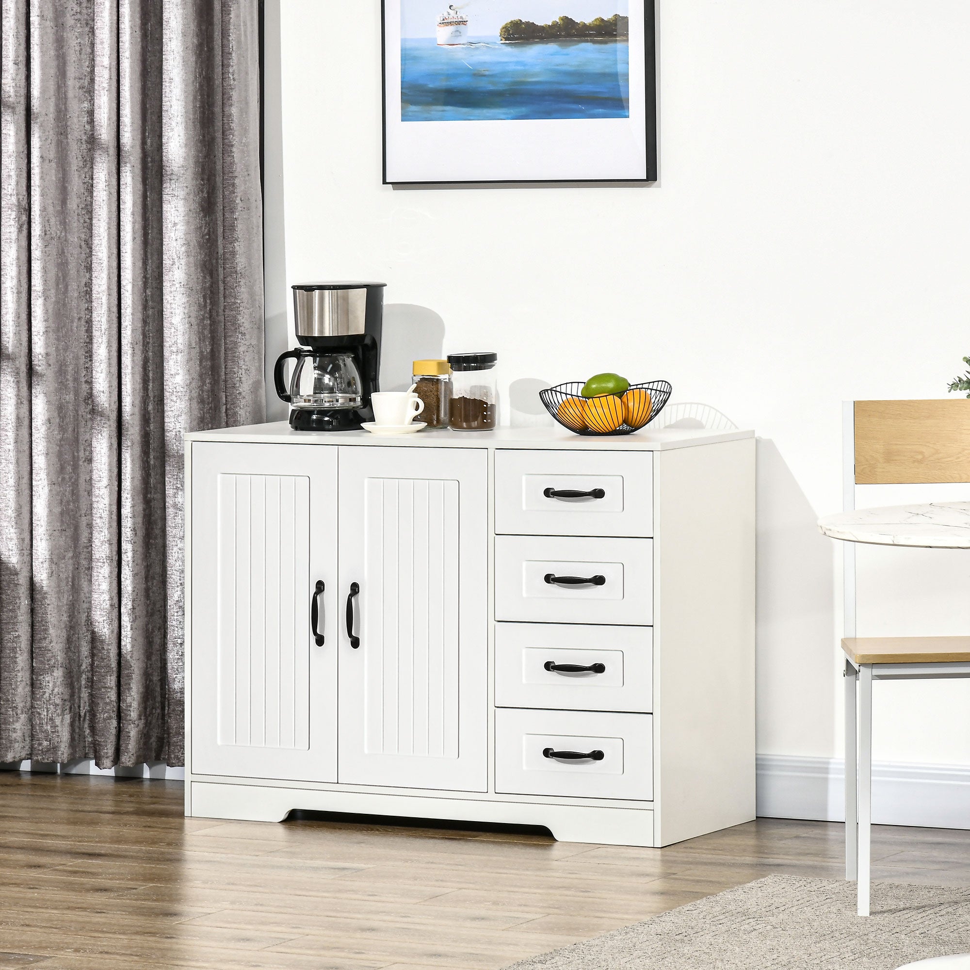 Sideboard Buffet Cabinet - White 41.3"-DECOROLALA