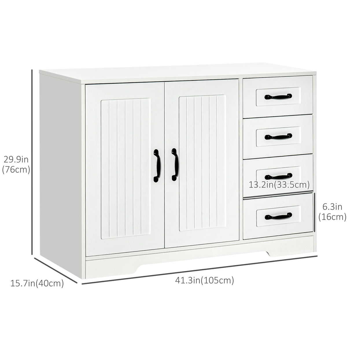 Sideboard Buffet Cabinet - White 41.3"-Sideboards & Buffets-DECOROLALA