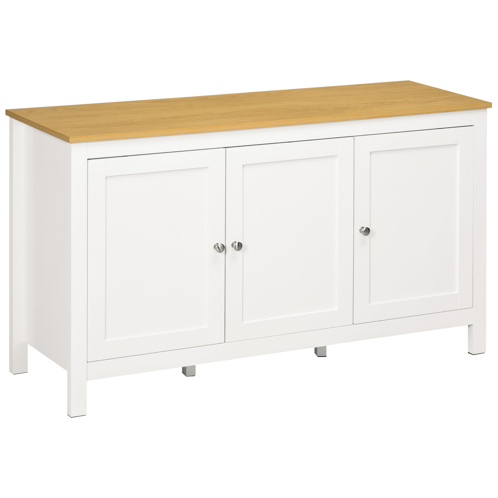 Sideboard Buffet Cabinet White Natural 47.2"W-DECOROLALA