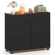Sideboard Buffet Cabinet with Storage Wooden Kitchen Storage Cabinet-Black-Sideboards & Buffets-DECOROLALA