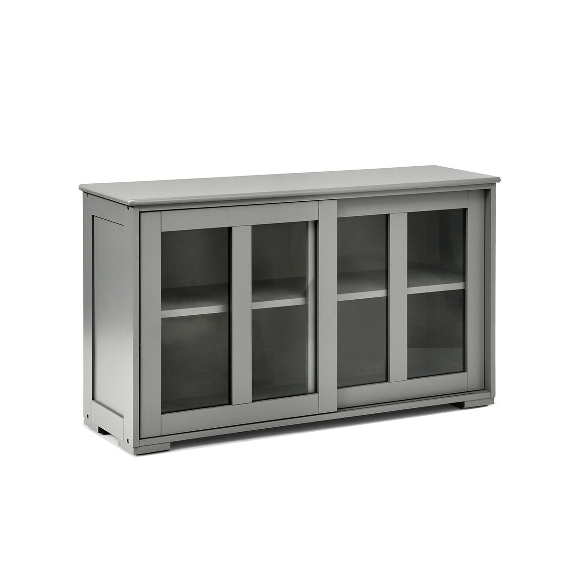 Sideboard Buffet Cupboard Storage Cabinet with Sliding Door-Gray-Sideboards & Buffets-DECOROLALA
