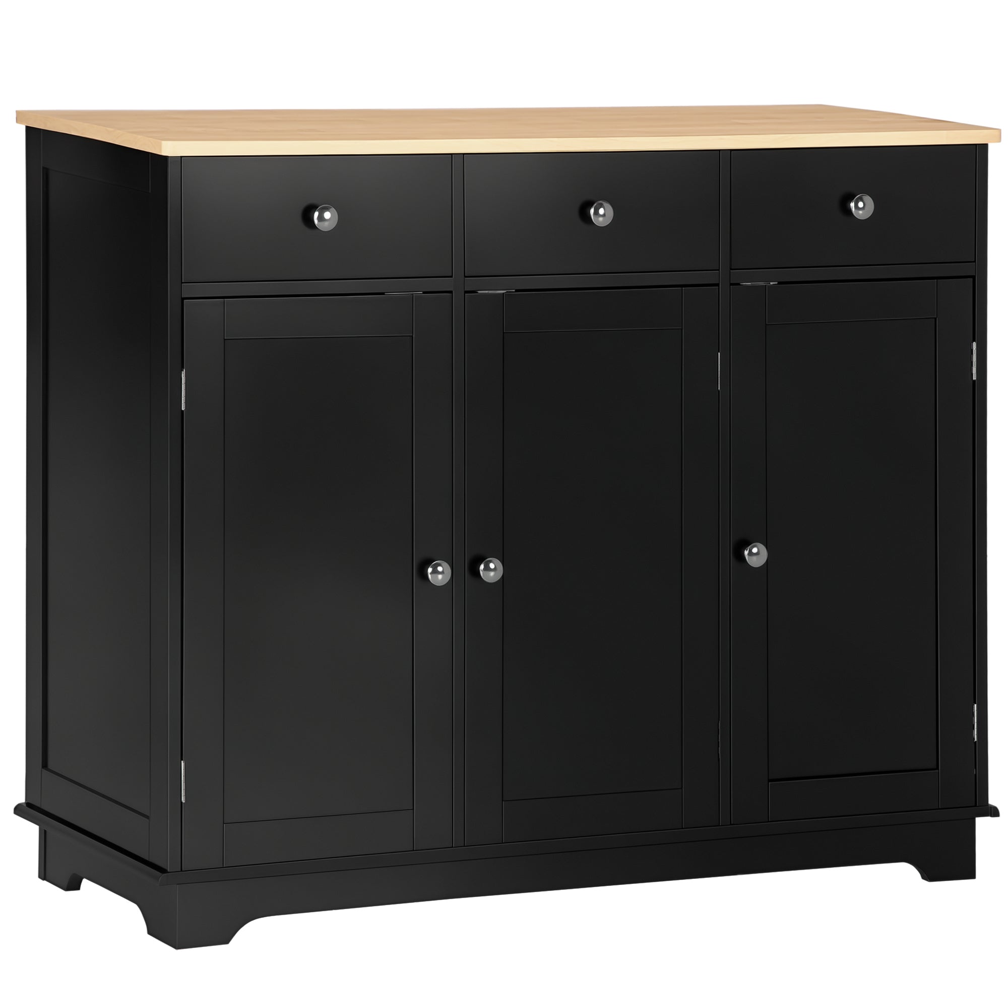 Sideboard Cabinet - Black 39.8" W Adjustable Shelves-DECOROLALA