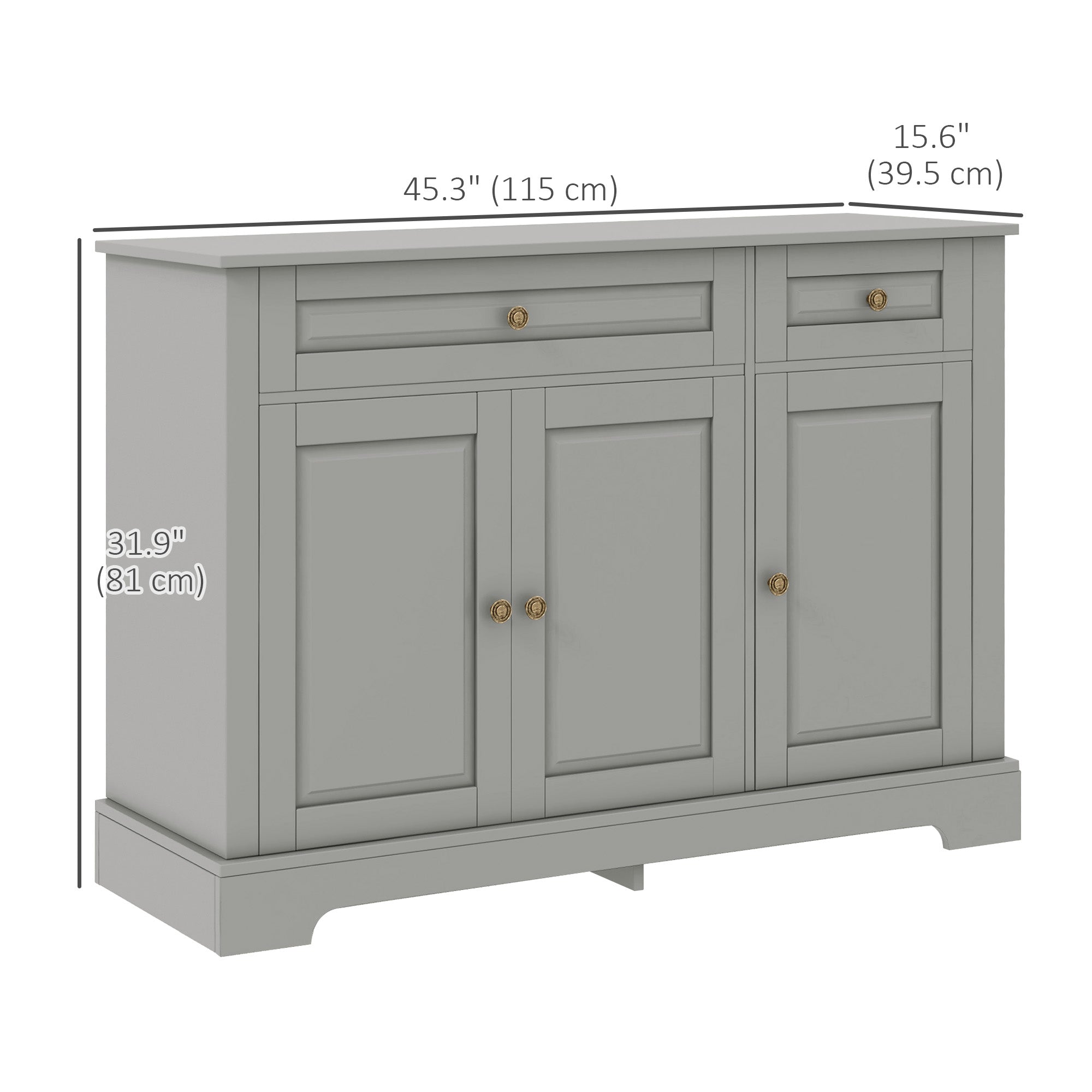 Sideboard Cabinet - Grey 45.3" W-DECOROLALA