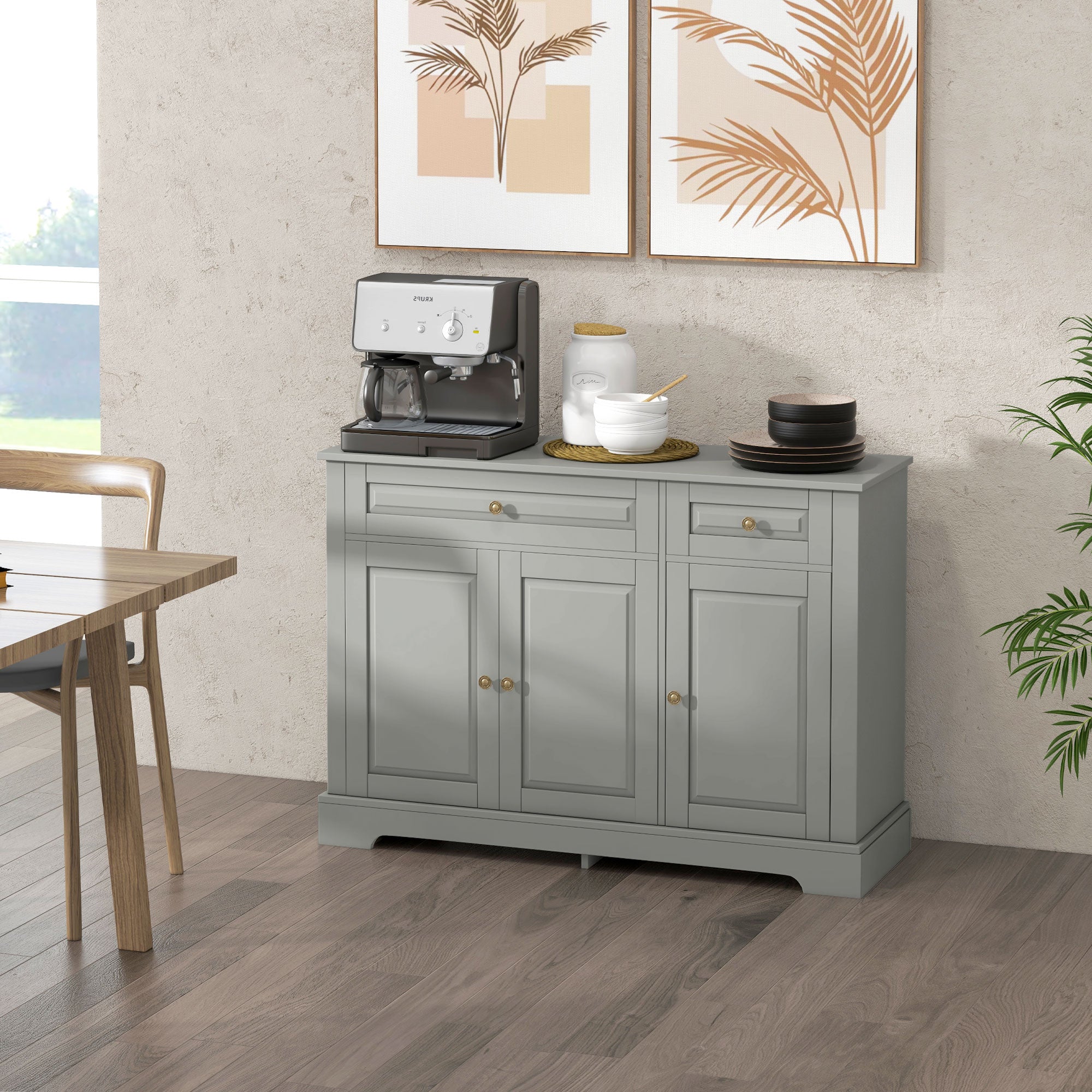 Sideboard Cabinet - Grey 45.3" W-DECOROLALA