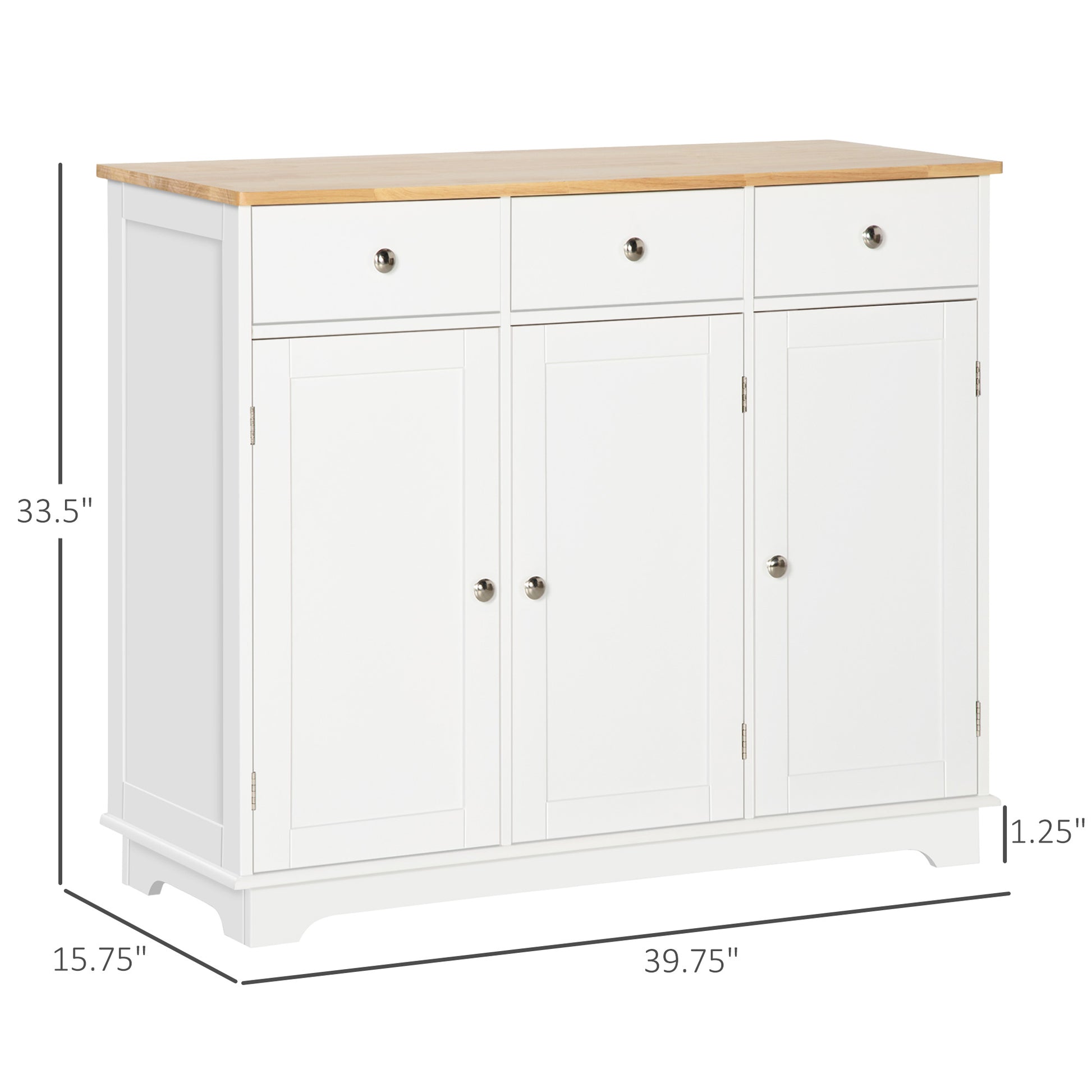 Sideboard Cabinet White 39.8" - Storage-DECOROLALA