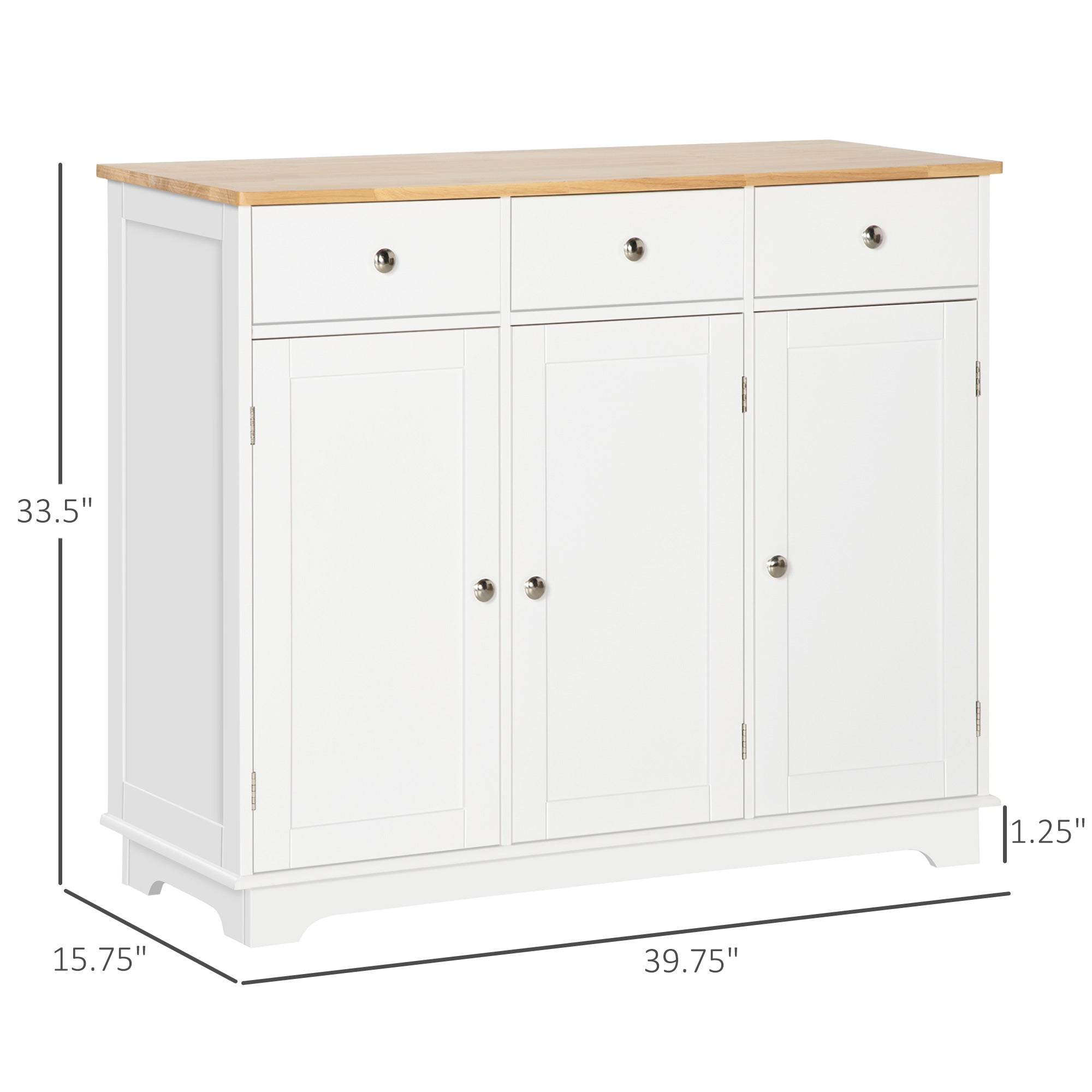 Sideboard Cabinet White 39.8" - Storage-DECOROLALA