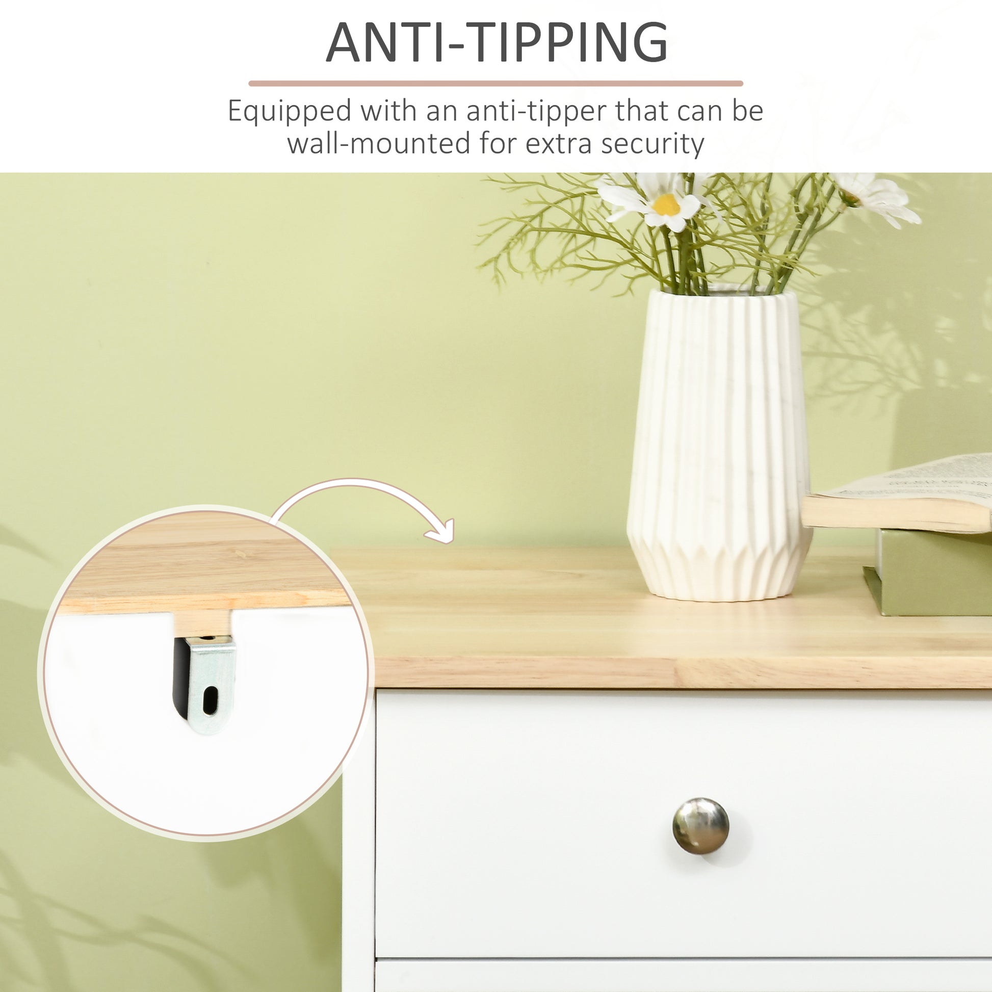 Sideboard Cabinet White 39.8" - Storage-DECOROLALA
