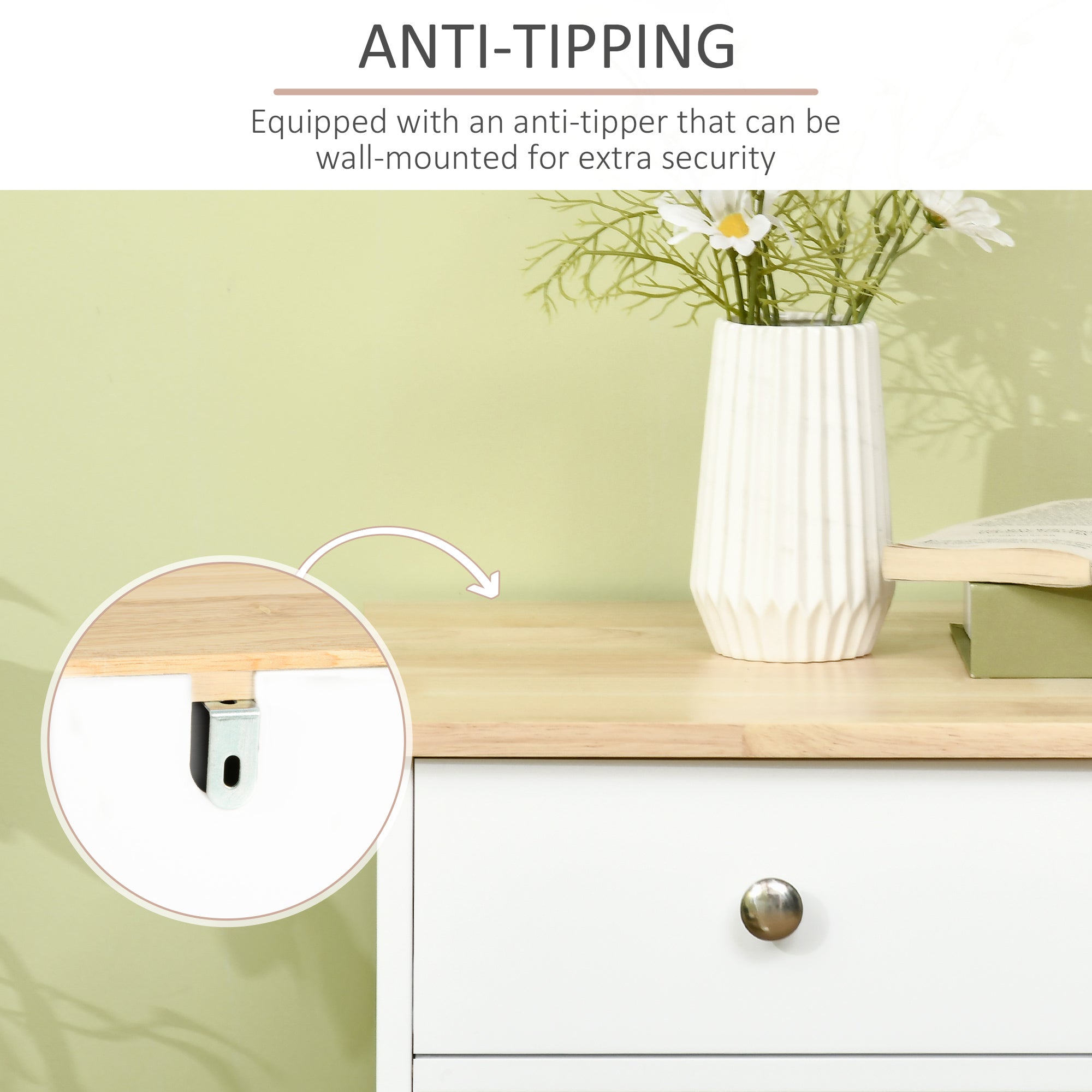 Sideboard Cabinet White 39.8" - Storage-DECOROLALA