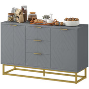 Sideboard Storage Cabinet - 3 Drawers Grey 47" Buffet-DECOROLALA