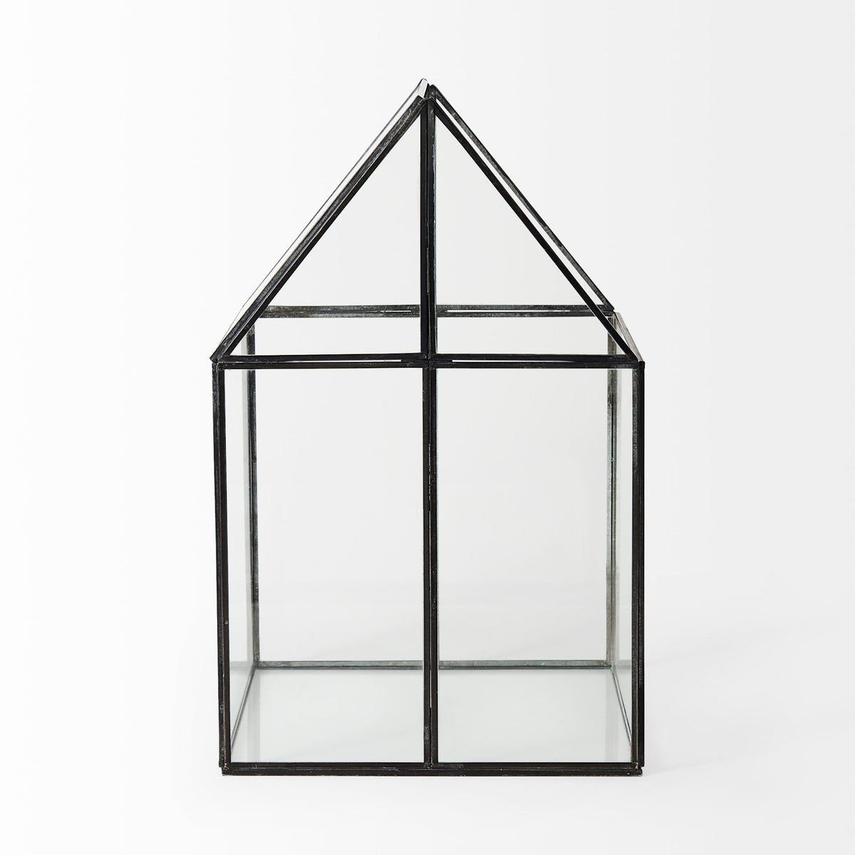 Sikes House-Shaped Metal & Glass Terrarium - Medium 8"x8"x13"-Boxes-DECOROLALA