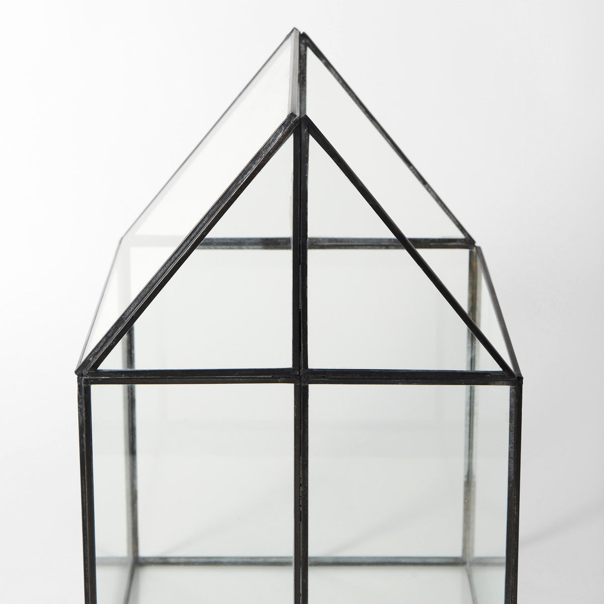 Sikes House-Shaped Metal & Glass Terrarium - Medium 8"x8"x13"-Boxes-DECOROLALA