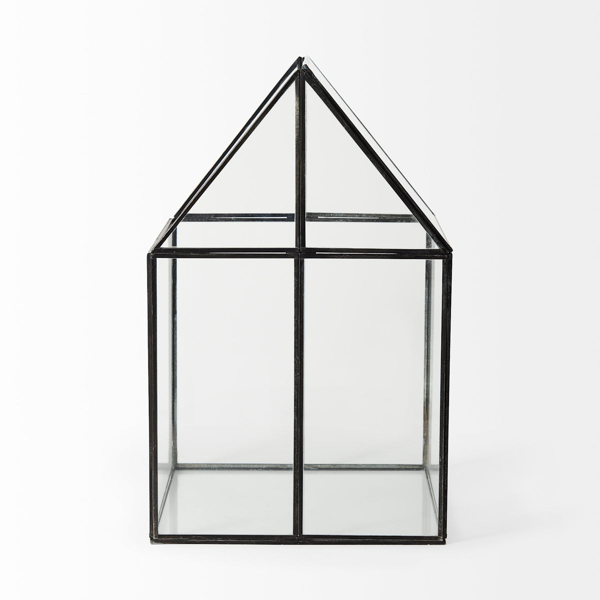 Sikes House-Shaped Metal & Glass Terrarium - Medium 8"x8"x13"-Boxes-DECOROLALA