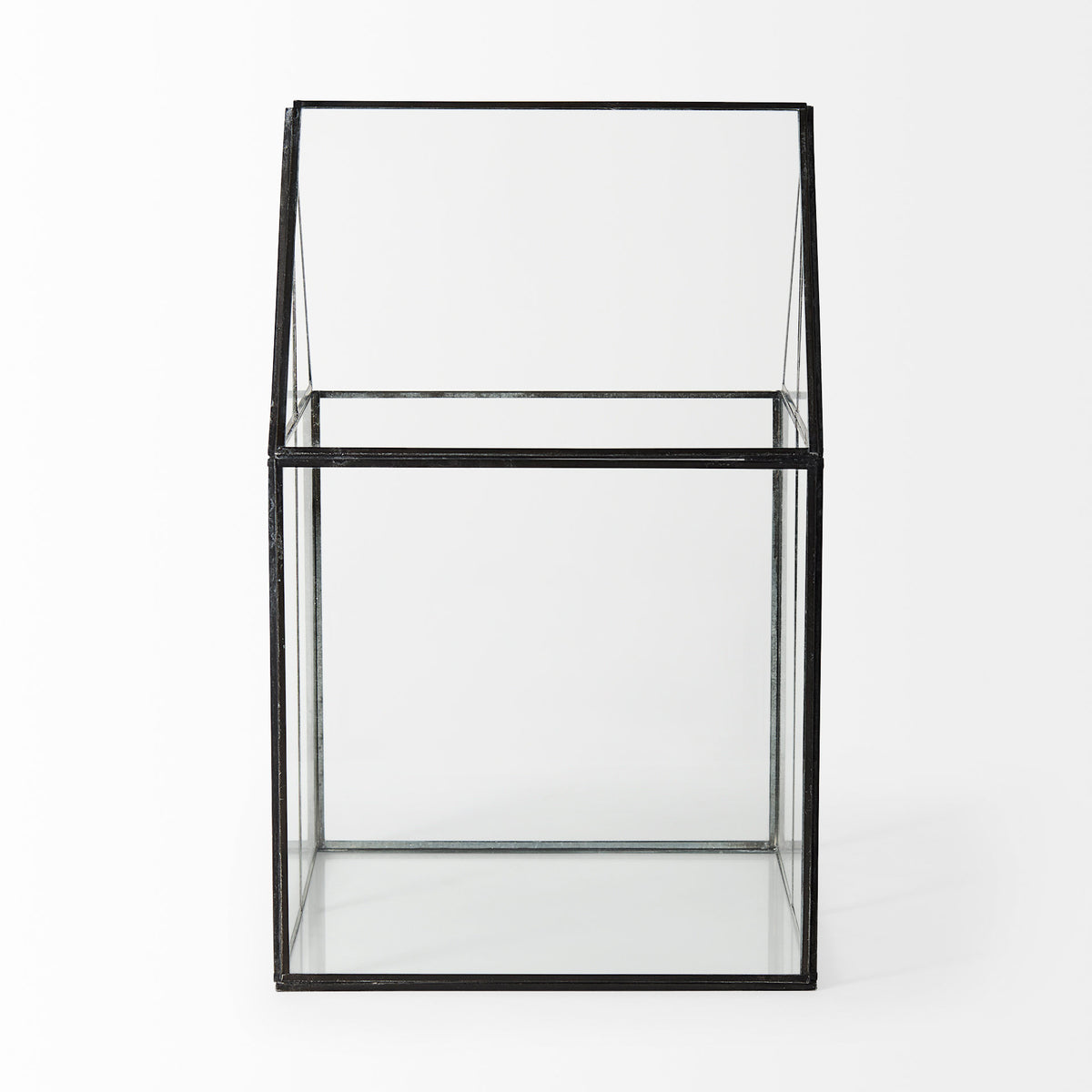 Sikes House-Shaped Metal & Glass Terrarium - Medium 8"x8"x13"-Boxes-DECOROLALA