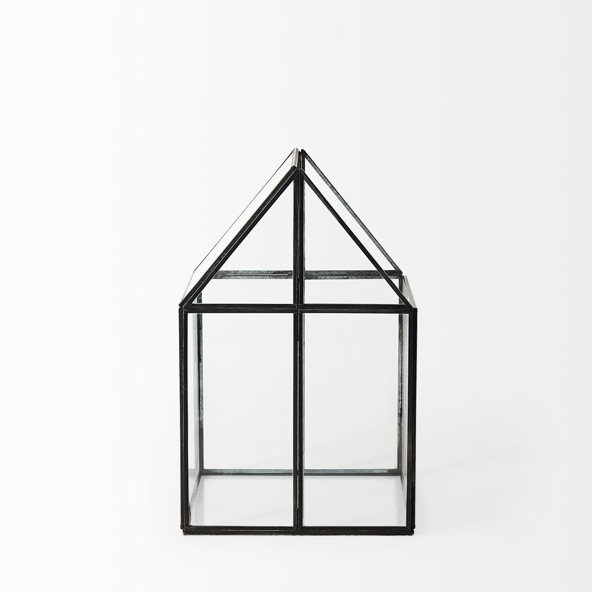 Sikes House-Shaped Metal & Glass Terrarium - Medium 8"x8"x13"-Boxes-DECOROLALA