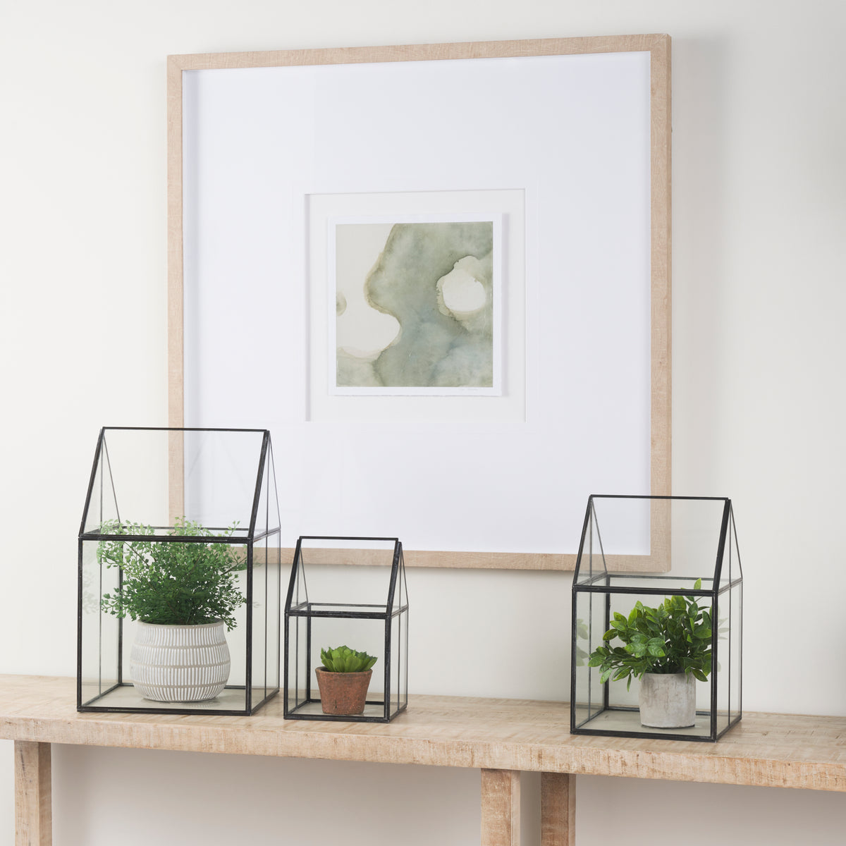 Sikes (Medium) 8L x 8W x 13H Hut Terrarium W/Glass Base-Boxes-DECOROLALA