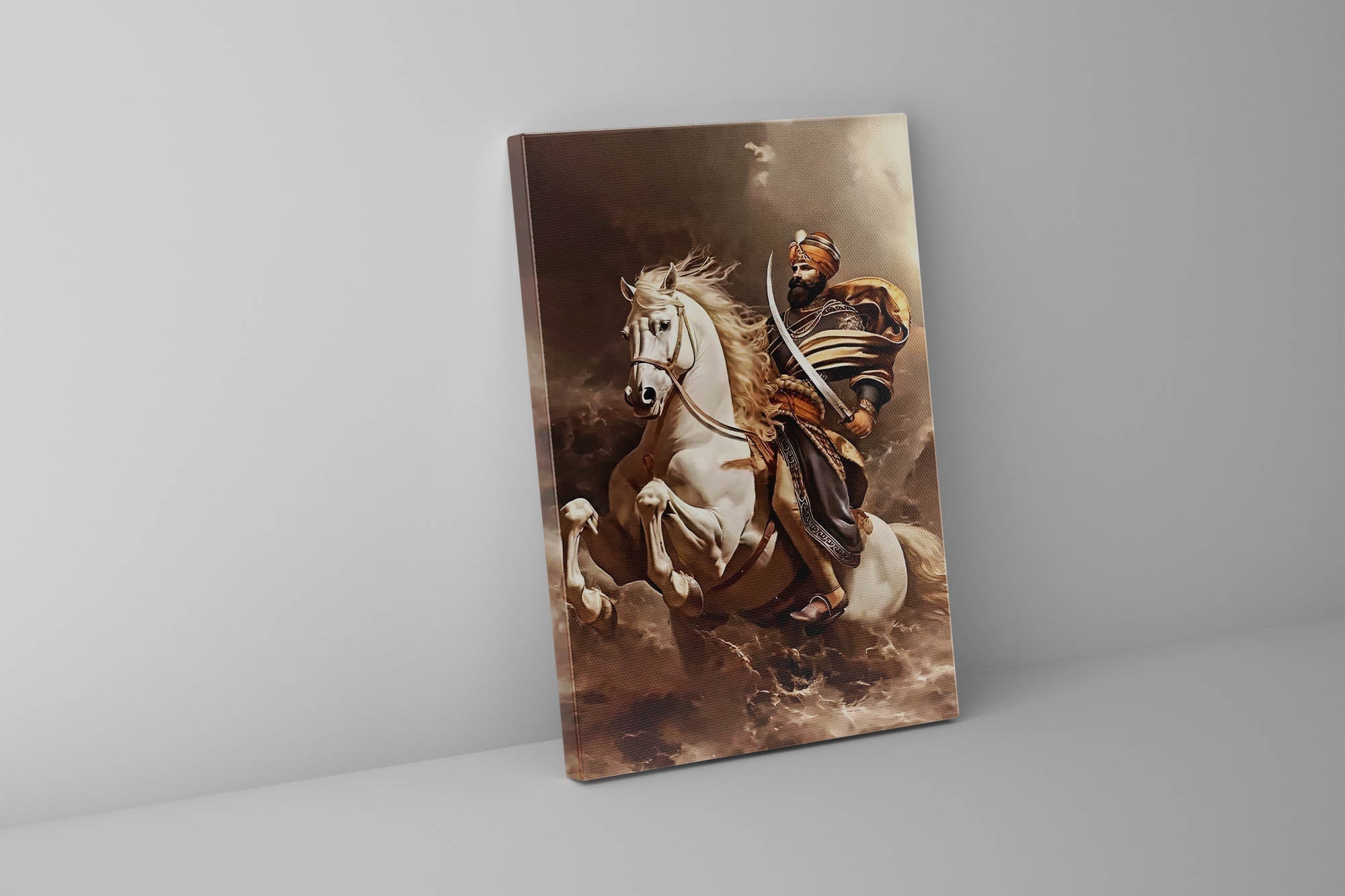 Sikh Warrior 36X48 Fine Art Canvas-Canvas Print-DECOROLALA