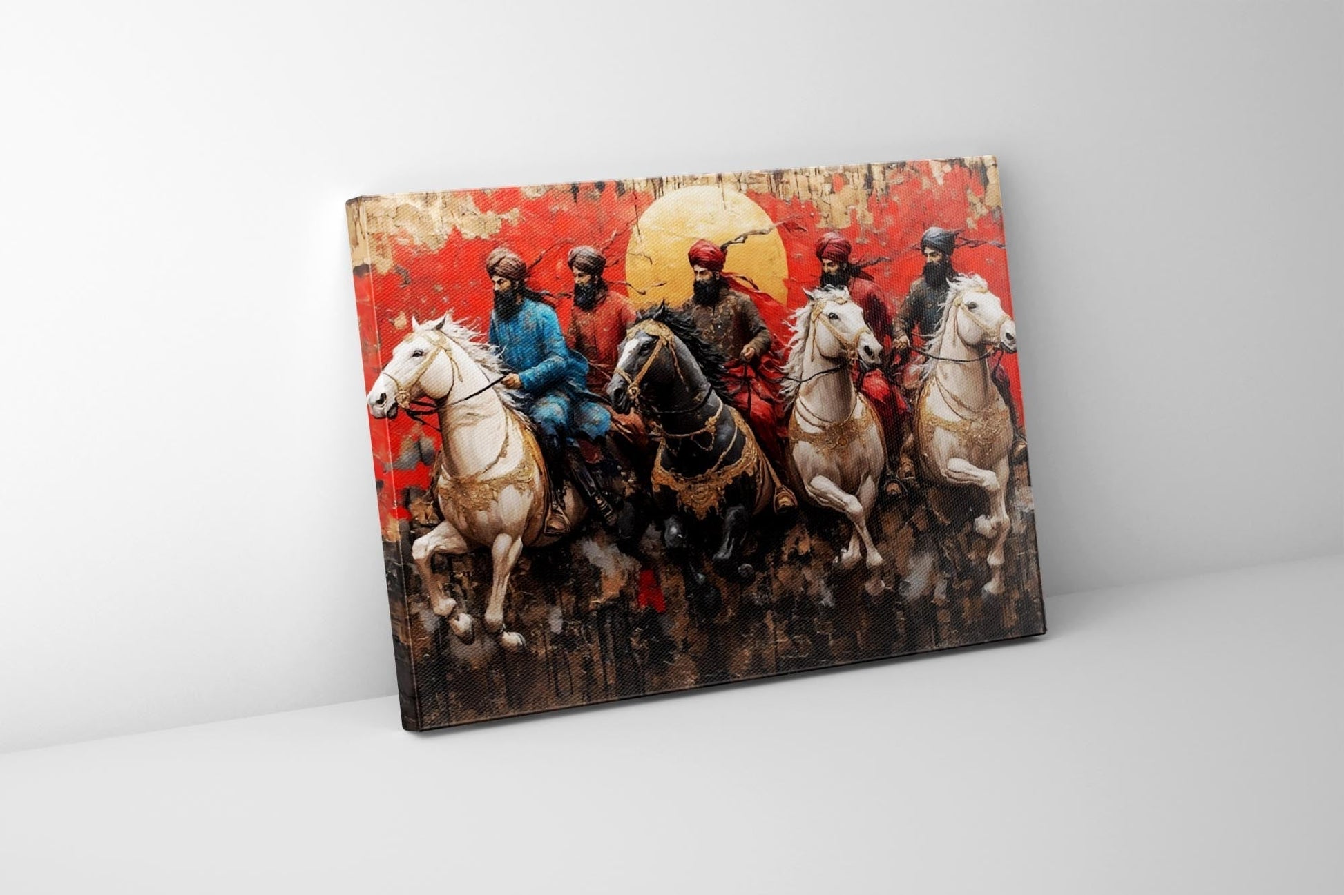Sikh Warriors 48x36 Canvas Wall Art Print-Canvas Print-DECOROLALA