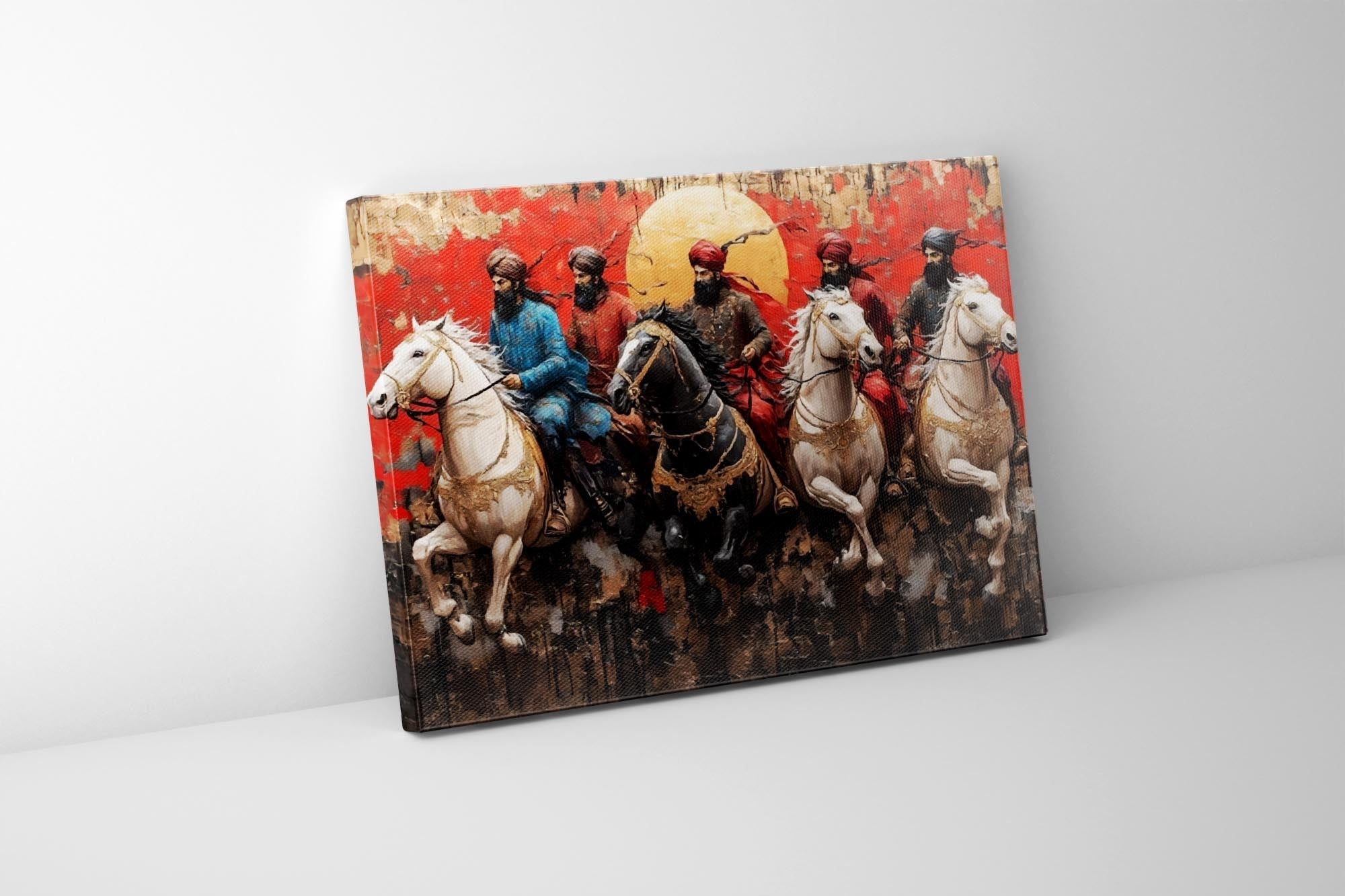 Sikh Warriors 48x36 Canvas Wall Art Print-Canvas Print-DECOROLALA
