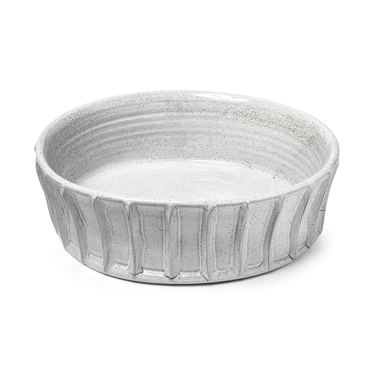 Silone (Large) 16L x 16W White Ceramic Bowl-Bowls-DECOROLALA