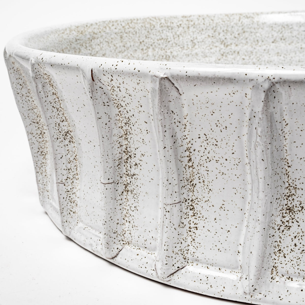 Silone (Large) 16L x 16W White Ceramic Bowl-Bowls-DECOROLALA