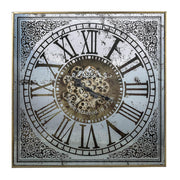 Silver And Gold Antique Style Square Wall Clock-Wall Clocks-DECOROLALA