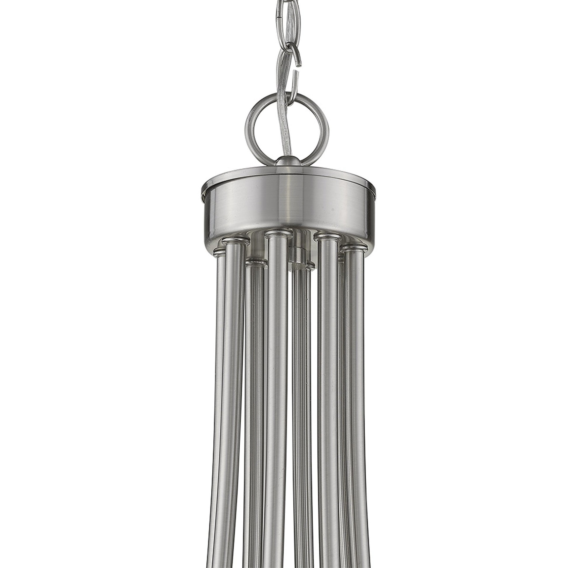 Silver Candle Style Eight Light Metal Dimmable Chandelier-Chandeliers-DECOROLALA