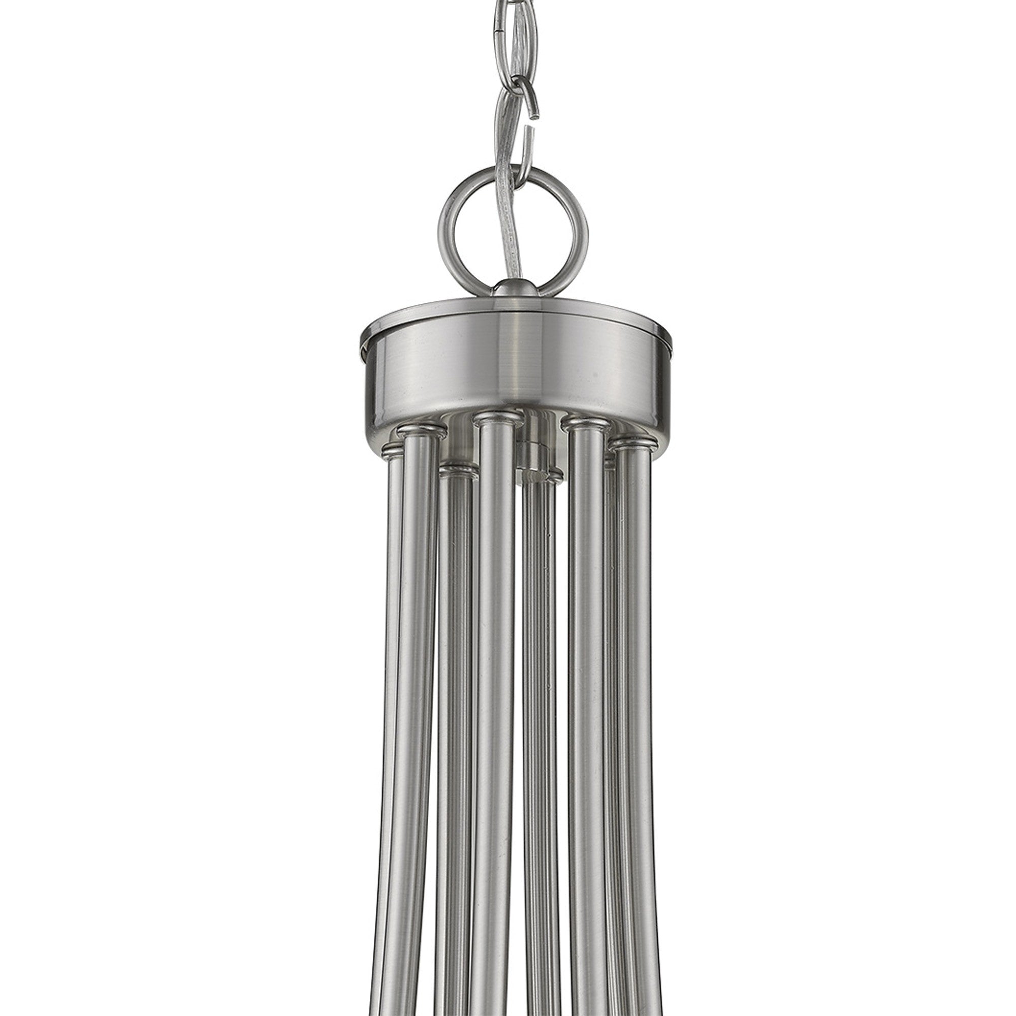 Silver Candle Style Eight Light Metal Dimmable Chandelier-Chandeliers-DECOROLALA