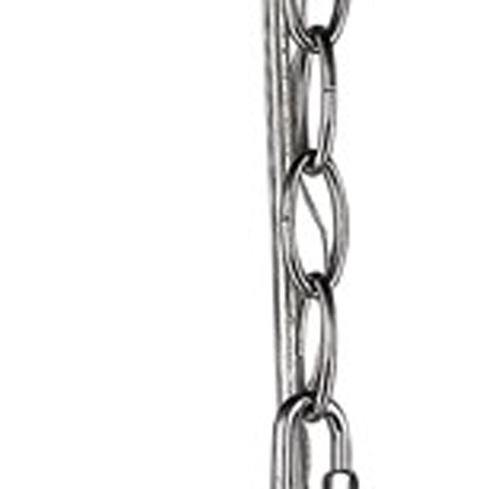 Silver Candle Style Five Light Metal and Crystals Dimmable Chandelier With White Shades-Chandeliers-DECOROLALA