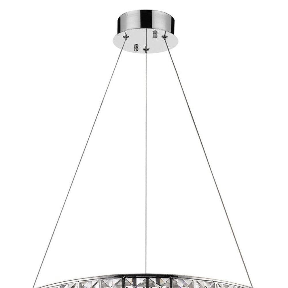 Silver Faux Crystal Bling Ring LED Hanging Light-Chandeliers-DECOROLALA