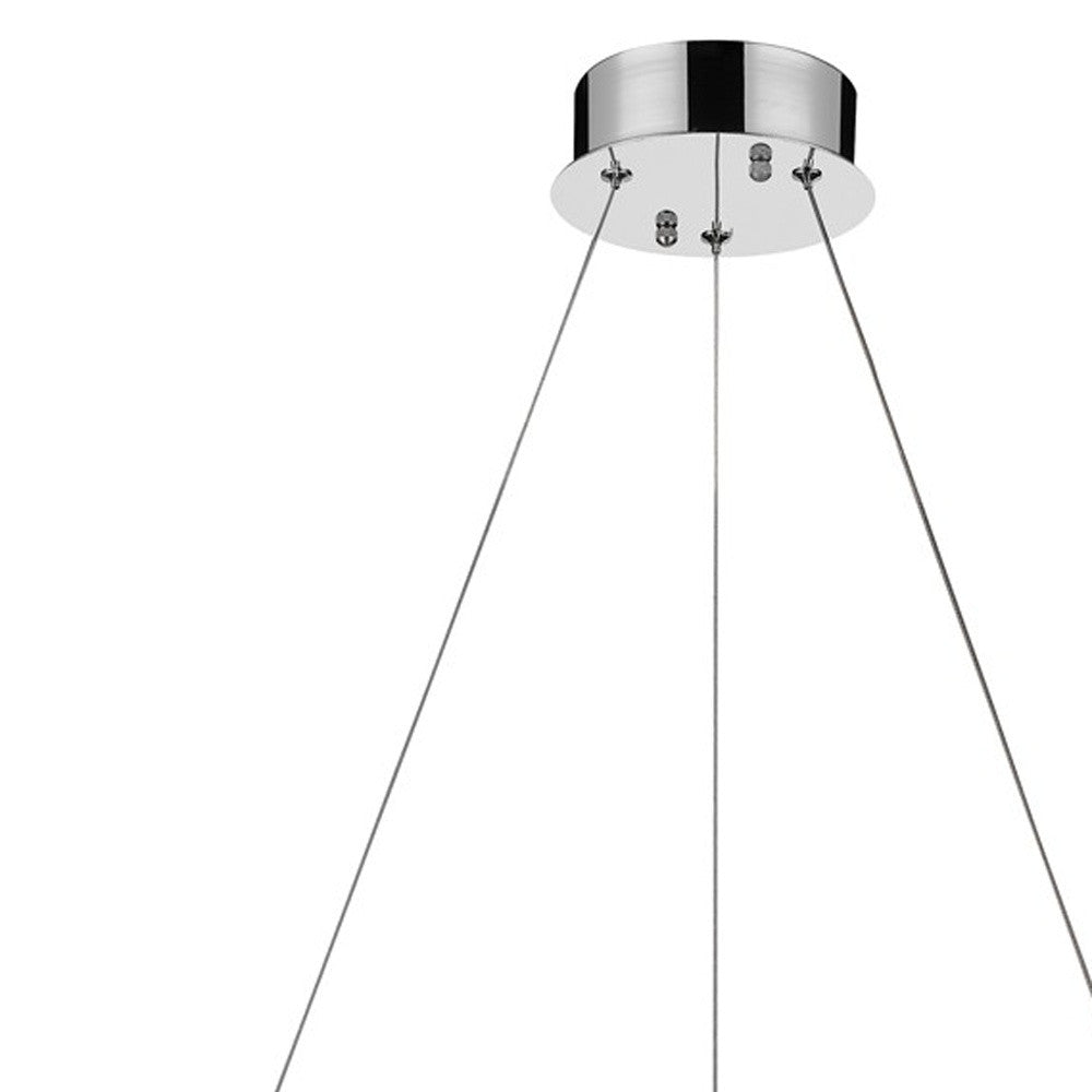 Silver Faux Crystal Bling Ring LED Hanging Light-Chandeliers-DECOROLALA