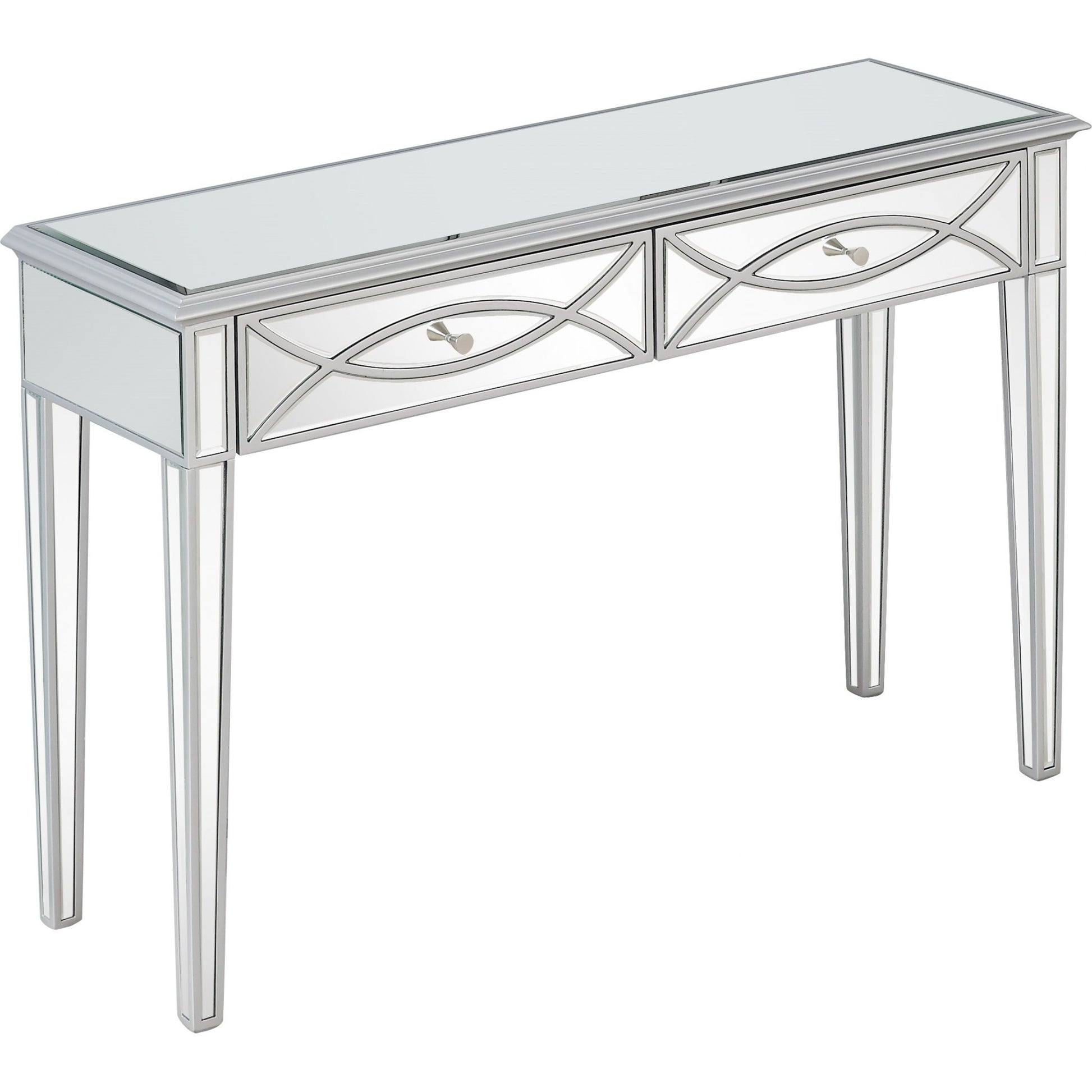 Silver Glass Mirror Console Table-Console Tables-DECOROLALA