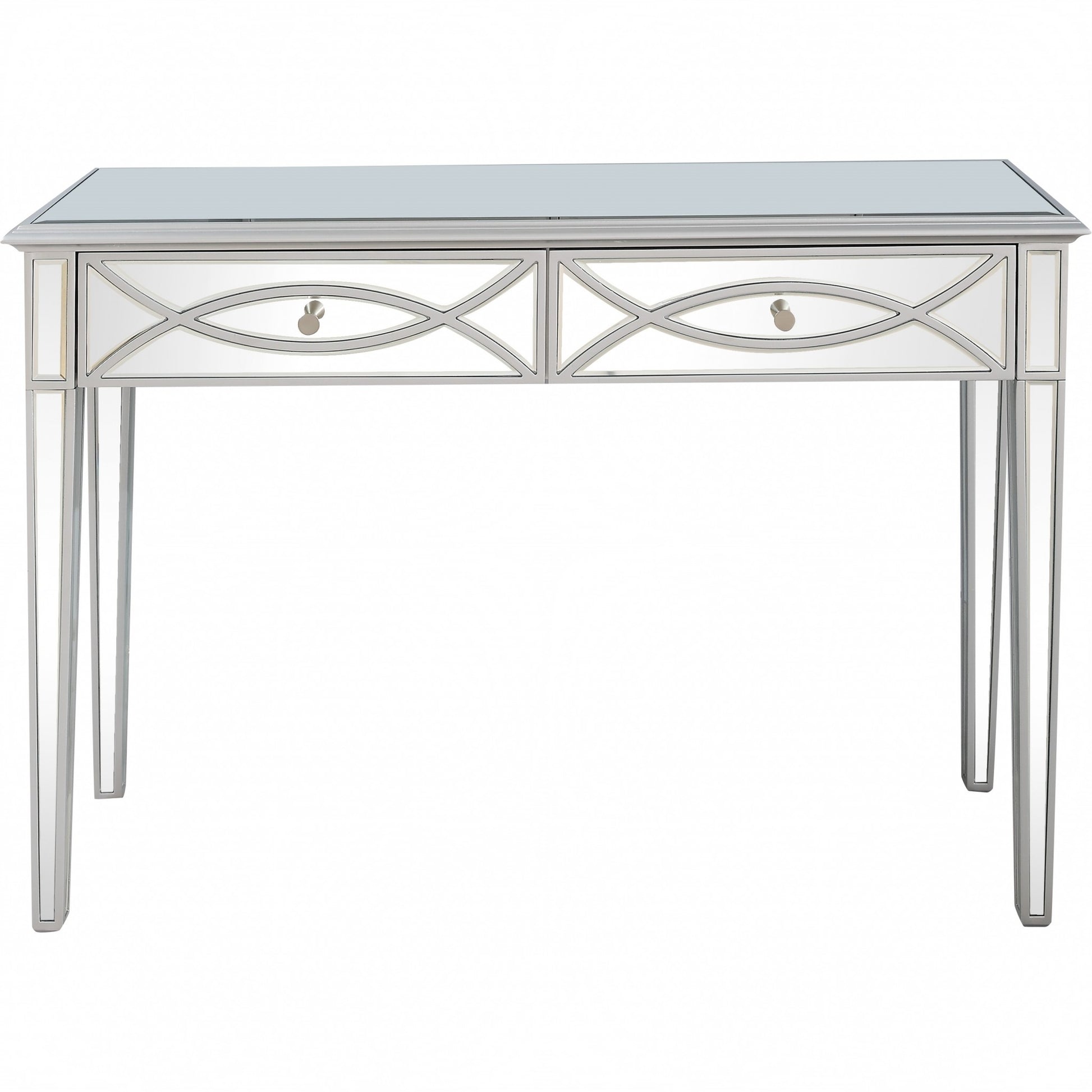 Silver Glass Mirror Console Table-Console Tables-DECOROLALA