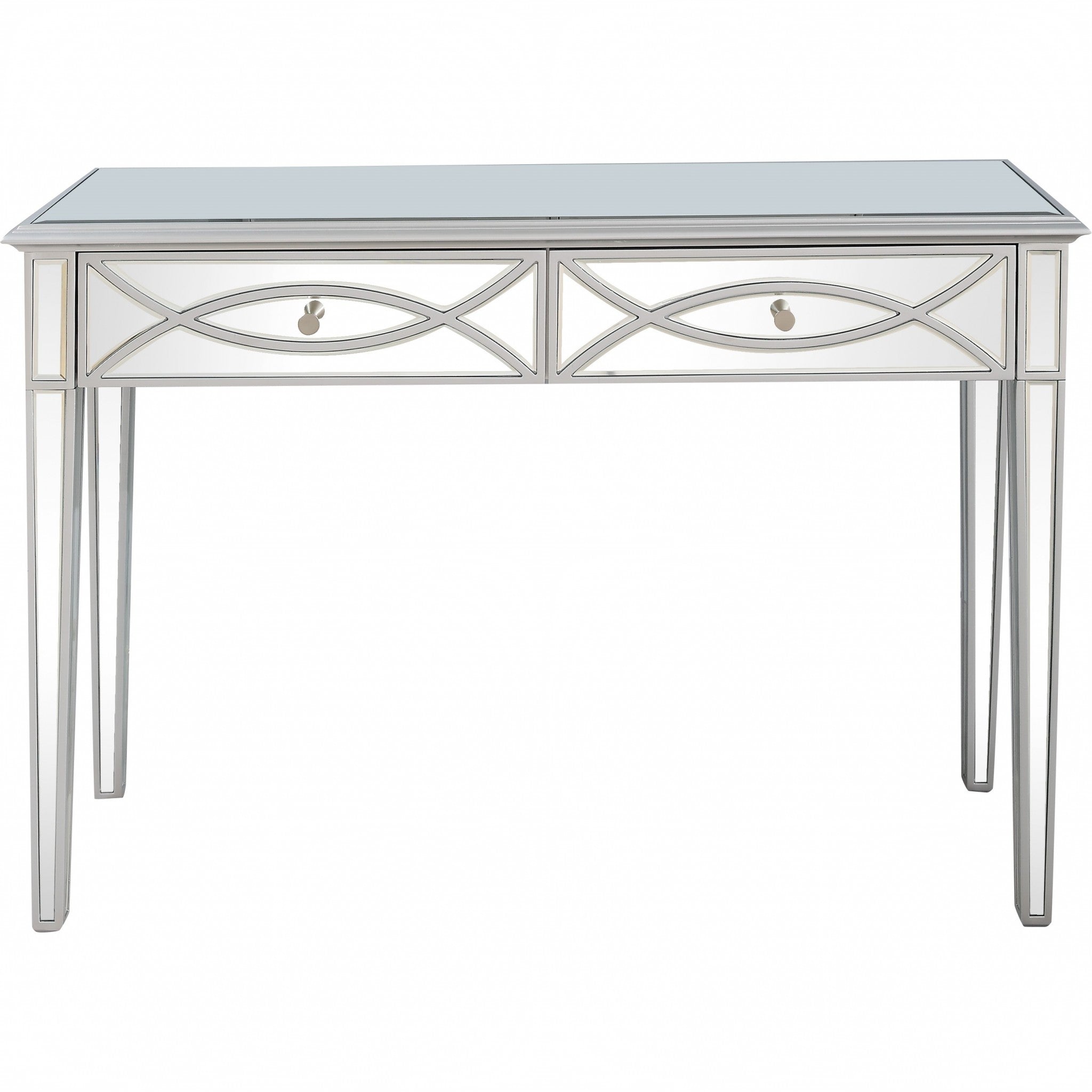 Silver Glass Mirror Console Table-Console Tables-DECOROLALA