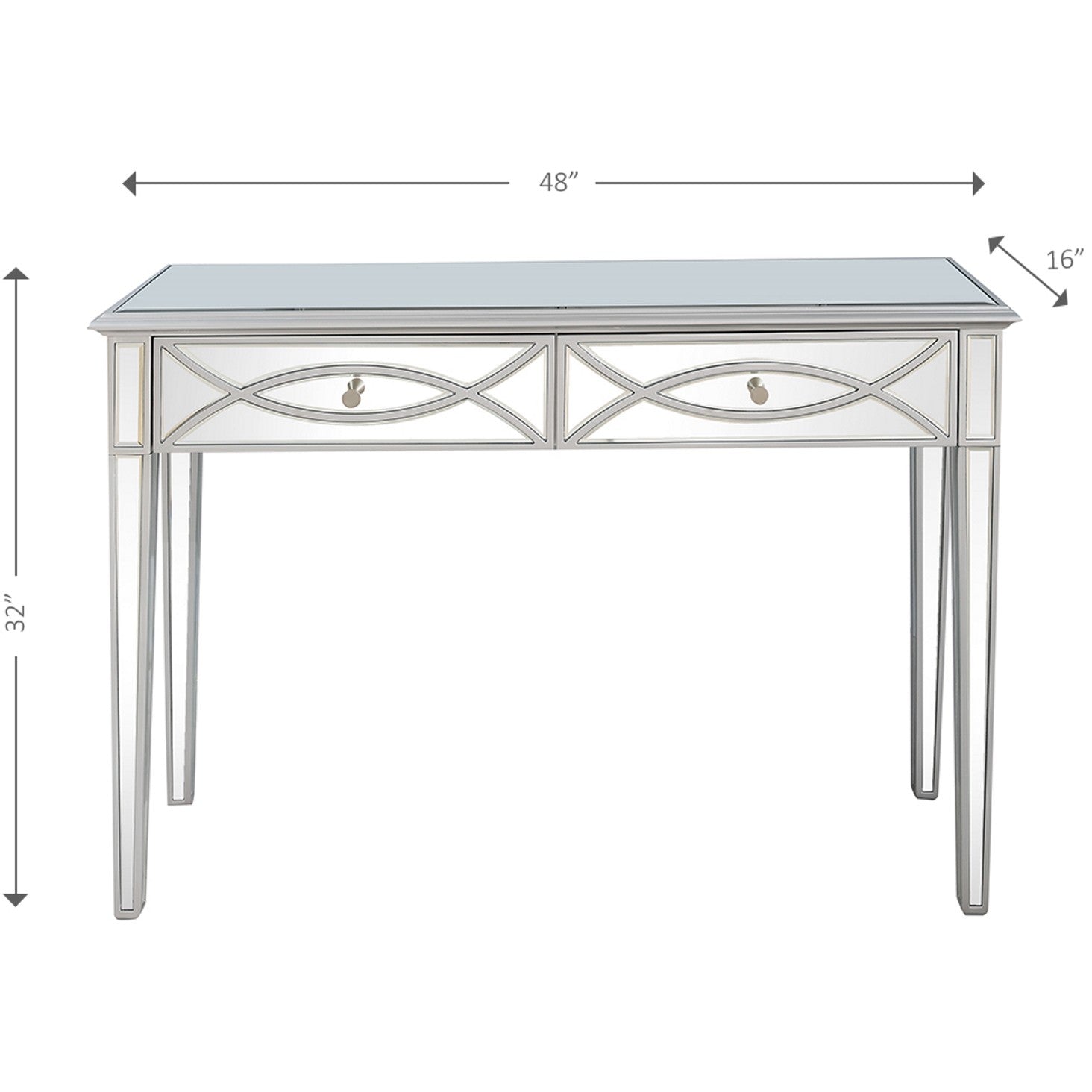 Silver Glass Mirror Console Table-Console Tables-DECOROLALA