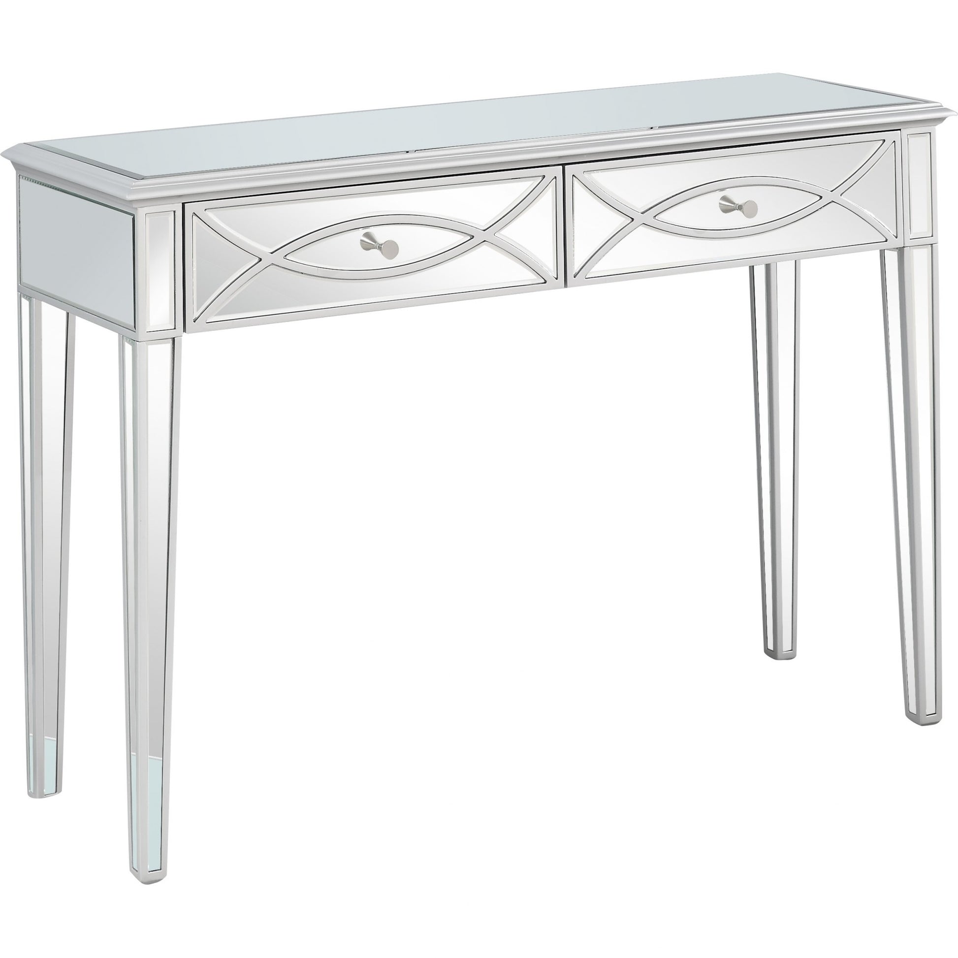 Silver Glass Mirror Console Table-Console Tables-DECOROLALA