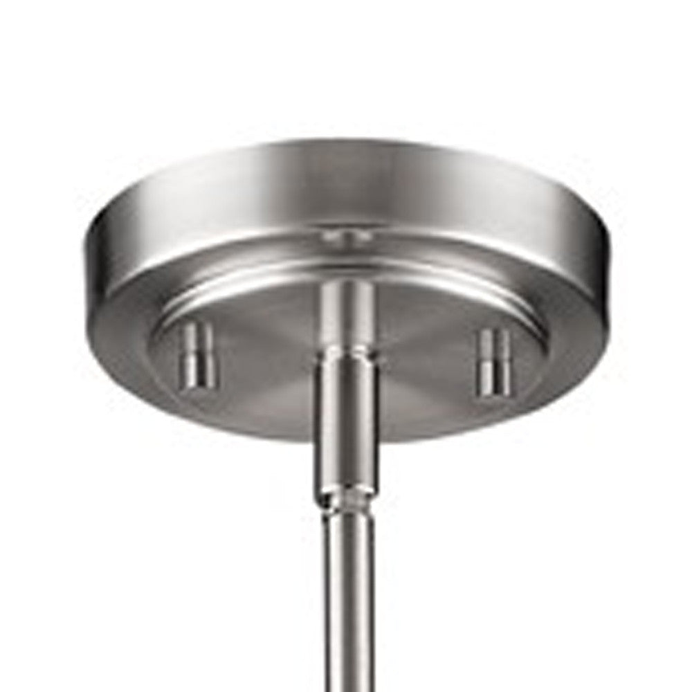 Silver Hanging Light with Frosted Glass Shade-Chandeliers-DECOROLALA