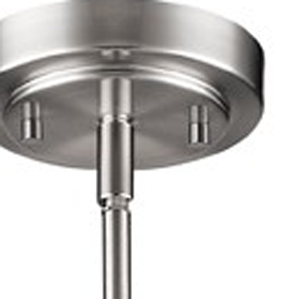 Silver Hanging Light with Frosted Glass Shade-Chandeliers-DECOROLALA