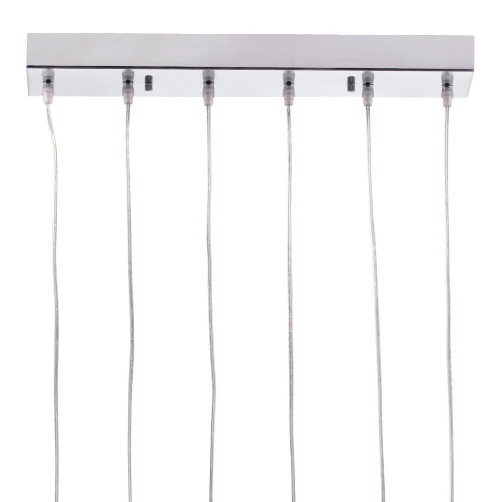 Silver Kitchen Island Six Light Metal LED Ceiling Light With Shades-Chandeliers-DECOROLALA