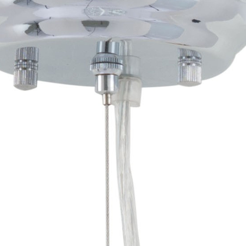 Silver Lantern Metal Chandelier With Silver Shades-Chandeliers-DECOROLALA